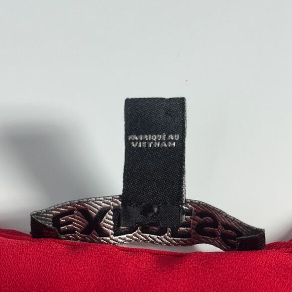 Express Women's Cold Shoulder Cami Top Size M Red Ruffle Lace Up Dressy Blouse - Picture 6 of 10